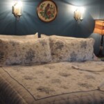 Comfy King Sized bed within The Bard room within Old Rhinebeck Country House